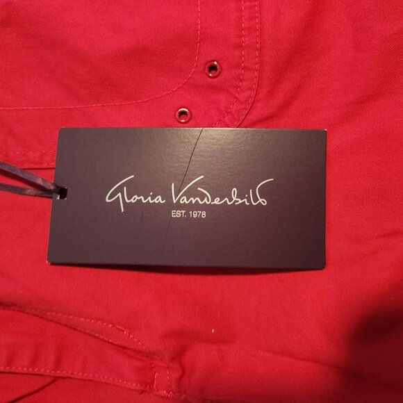 Gloria Vanderbit Shorts High Rise‎ Red Womens Size 14 36-38×10 Stretch Waist NEW - Picture 9 of 15